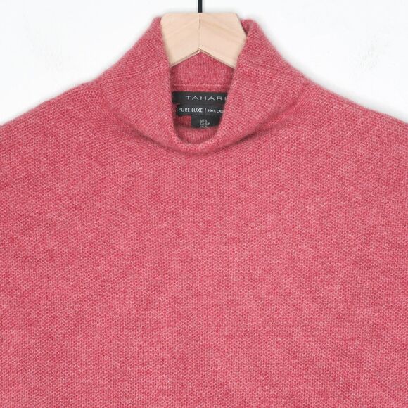 Tahari Womens Cashmere Sweater Small Red Soft Pure Luxe Quiet Luxury‎ Office - Picture 5 of 10